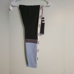 PINK Victoria's Secret Black and Light Blue Leggings